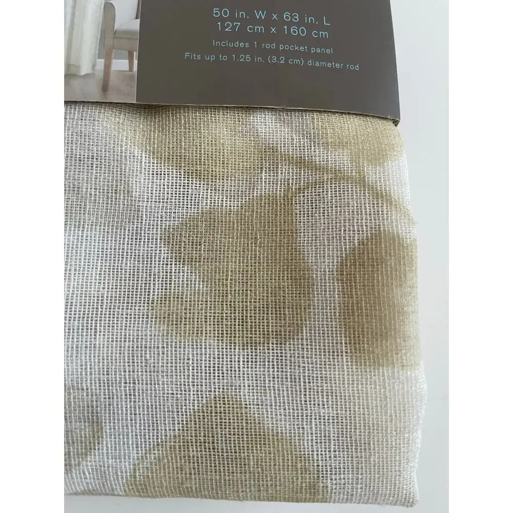 Urban Habitat Kimball Print Sheer Curtains - Taupe 1 Panel 50 x 63 inches